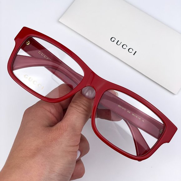 Gucci Other - 🔥  Gucci GG1141O 006 Eyeglasses Red Square Men